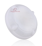 LED Dusk to Dawn Photocell 1 - angled view, white, round led disk light with frosted polycarbonate lens and clean minimalist