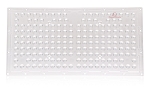 LED Wall Mount Bracket 1 - top-down view, white, led module board with systematic grid array of small surface-mount