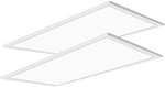 20W LED Troffer Panel Light 1 - angled view, white, led panel lights with sleek rectangular design and edge-lit construction