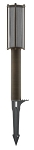 4W LED Landscape Pathway Light 1 - front view, dark bronze, led landscape bollard featuring vertical cylindrical housing