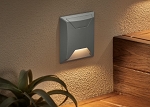 1.8W LED Landscape Pathway Light 1 - installed, dark gray recessed led wall step light installed in textured beige wall