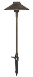 1.6W LED Landscape Pathway Light 1 - front view, bronze, stepped conical shade design, adjustable knuckle mount connection