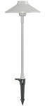 1.6W LED Landscape Pathway Light 1 - front view, white, powder-coated led landscape spot light with wide circular shade