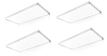30W 2x4 LED Troffer Light 1 - angled view, white, aluminum-framed led panel lights with slim profile design and uniform light