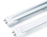 10W 4 Foot T8 LED Tube 1 - angled view, led tube lights with bi-pin g13 base connections, featuring aluminum heat sink