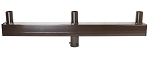 LED Light Pole Tenon Adapter 1 - angled view, bronze, mounting bracket with three vertical mounting posts and one