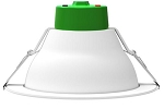 20W LED Recessed Can Light 1 - 3/4 view, bright green junction box housing showing professional installation-ready design