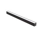 50W LED Troffer Light 1 - 3/4 view, black, led linear light fixture with rectangular profile and white light-emitting surface