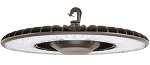 350W LED Shop Light 1 - 3/4 view, dark bronze, led high bay fixture featuring ufo-style round design with integrated heat