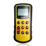 Programmer for LED Solar Street Lights 1 - front view, yellow and black handheld digital measurement device with lcd display