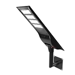 120W LED Parking Lot Lighting Package 1 - 3/4 view, black, modular design featuring four rectangular led modules arranged