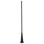 LED Light Mounting Accessory 1 - front view, black, light pole with decorative fluted design and ornate base details