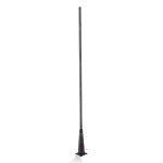 LED Light Mounting Accessory 1 - front view, black, metal light pole with decorative base featuring traditional ornate