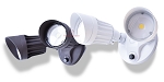 20 Watt Adjustable LED Flood Light - White - 1,750 Lumen - 5000K - Round Heads