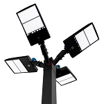 300W LED Stadium Lighting Package 1 - angled view, multi-head led area light fixture with four independently
