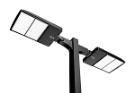 300W LED Stadium Lighting Package 1 - 3/4 view, dark bronze, led area light featuring dual rectangular led modules