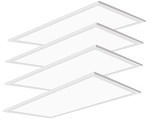 60W 2x4 LED Troffer Light 1 - angled stack view, led panel lights shown in stacked arrangement displaying ultra-thin profile