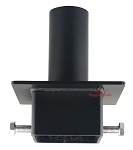 LED Light Pole Tenon Adapter 1 - front view, black, mounting bracket or adapter featuring cylindrical post mount