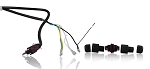 Splice Kit for Warehouse Light Cord 1 - side view, electrical connector assembly with multiple colored wires (green, yellow
