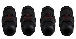 Splice Kit for Light Cord Extension 1 - front view, four identical black neoprene knee guards with ruggedgrade branding
