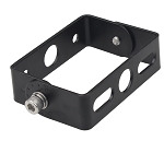 80W LED Flood Lights 1 - 3/4 view, black, prominent cooling fins across the top housing, rectangular led lens array